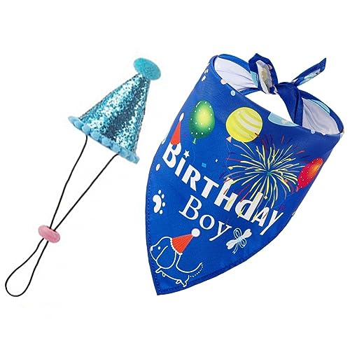 POPETPOP 1 Satz Haustiergeburtstagszubehör Hundehalsband Bandana-Hut Für Haustiere Hunde-dreieck-lätzchen Geburtstagshalsband Für Hunde Hund Partyhut Geburtstagsgeschenk Speichel Stoff POPETPOP 1 Satz Haustiergeburtstagszubehör Hundehalsband Bandana-Hut Für Haustiere Hunde-dreieck-lätzchen Geburtstagshalsband Für Hunde Hund Partyhut Geburtstagsgeschenk Speichel Stoff von POPETPOP