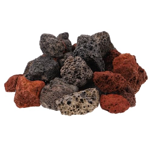 POPETPOP 1 Set Schwarze Vulkangesteinssteine ​​Für Schildkrötenbecken Dekorative Steine Aquariumzubehör Aquariumsteine Kies Multifunktionale Blumentopfsteine Dekorative von POPETPOP