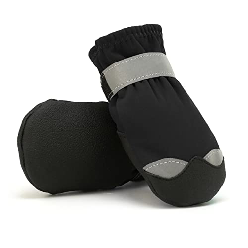 POPETPOP rutschfeste Hundeschuhe Hundestiefel Schneefest Pfotenschutz Kollisionsschutz Schwarz von POPETPOP