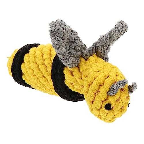 POPETPOP 1 Stück Biene Haustierspielzeug Plüsch-Hundespielzeug Welpenspielzeug Interactive Dog Toys hundewelpen Kauspielzeug für Hunde Bissfestes Hundespielzeug Baumwollseil von POPETPOP