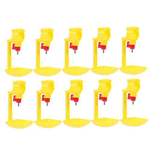 POPETPOP 10 Stück Automatische Tränke für Hühner Spender Automatische Hühnertränke Tank geflügel tränke Geflügeltränke Trinknippel für Geflügel landwirtschaftliche Vorräte Plastik Yellow von POPETPOP