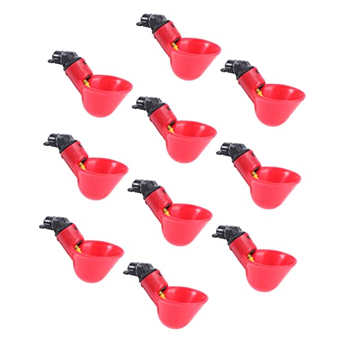 POPETPOP 10 Stück Wassertrinker pet Water Bowl geflügel tränke automatischer wasserspender Wasserschale für Tauben Wasserspender für Geflügel Geflügeltränke Wachteltrinker Taubentrinker rot von POPETPOP