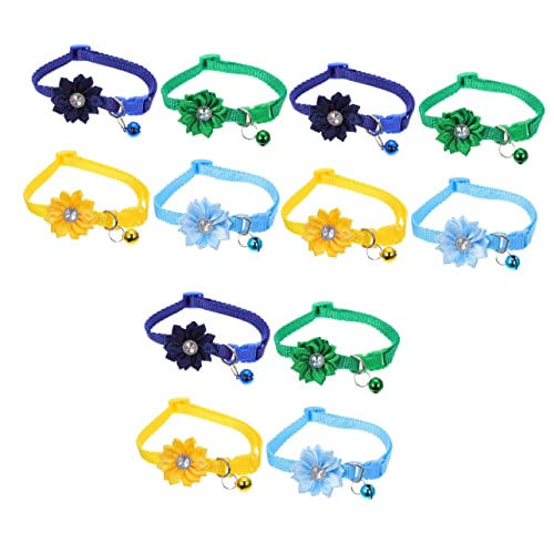 POPETPOP 12 STK Blumenhalsband Für Haustiere Personalisiertes Katzenhalsband Hundehalsband Halskette Sicherheitshalsbänder Für Katzen Katzenbogen Hase Halskette Karikatur PVC Glockenkragen von POPETPOP