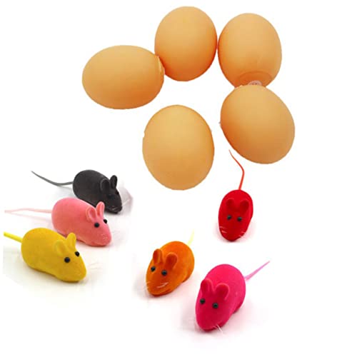 POPETPOP Curiosity 12 Stück Cartoon-plüschmäuse Spielzeug Für Katzen Und Hunde Bunte Haustierspielzeuge Zufällige Farbe von POPETPOP