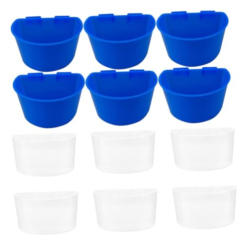 POPETPOP 12Er-Box Vogel Sandbecher Scoop Wasser Futterspender klein Vogelfutterbecher Essen vogelkäfig Birdcage Vogelfutterbehälter transparent Haustier Vogel Versorgung Vogeltränke Plastik von POPETPOP