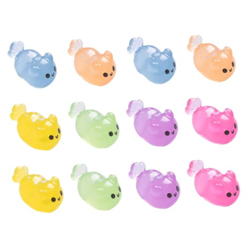 POPETPOP 12stücke Leuchtende Meerestierfiguren Aus Kunstharz Winzige Miniaturen Als Aquarium-Ornamente Im Dunkeln Leuchtende Meeresschneckenmodelle Für DIY-Dekoration von POPETPOP
