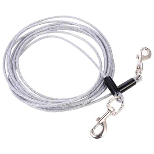 POPETPOP 1Pc Outdoor Hundeleine Aus Stahlseil Doppelt Köpfig Bissfest 5mm x 3m Ideal Für Hundetraining Und Outdoor Aktivitäten Langlebig Und POPETPOP 1Pc Outdoor Hundeleine Aus Stahlseil Doppelt Köpfig Bissfest 5mm x 3m Ideal Für Hundetraining Und Outdoor Aktivitäten Langlebig Und von POPETPOP