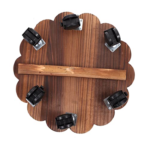 POPETPOP Blumentopfhalter Mit Rollen Blumentopftablett Aus Holz Bewegliche Basis Abnehmbar Zur Einfachen Reinigung Universell Kaffeebraun 35 cm POPETPOP Blumentopfhalter Mit Rollen Blumentopftablett Aus Holz Bewegliche Basis Abnehmbar Zur Einfachen Reinigung Universell Kaffeebraun 35 cm von POPETPOP
