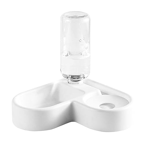 POPETPOP 500ml Wasserspender Für Haustiere Doppelnapf-Set Für Katzen Und Hunde Herzform-Design Nicht Stabil von POPETPOP