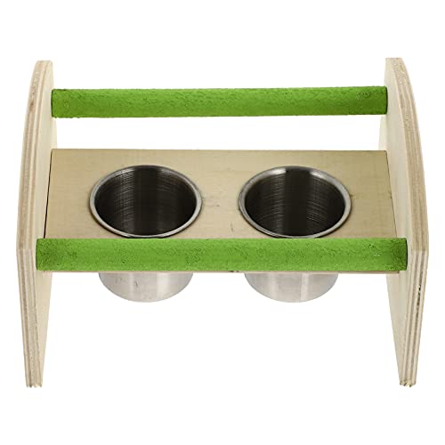 POPETPOP Vogelspielplatz Vogelsitzstangenständer Papageienfutter-futterständer Papageiensitzstange Mit Edelstahlbechern Vogeltrainingsspielzeug von POPETPOP