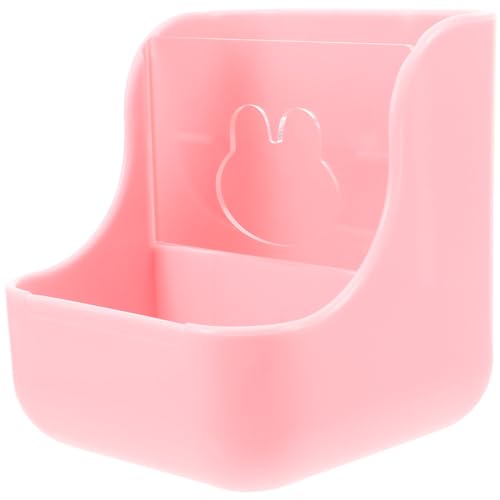 POPETPOP 2-In-1 Futter-Heu-Futternapf Kaninchen-Futternapf Hase Meerschweinchen-Heu-Futternapf Kunststoff-Futternapf Für Haustier-Kaninchen Chinchilla Rosa von POPETPOP