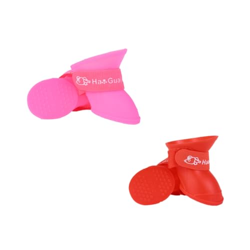 POPETPOP 2paare wasserdichte Pet Rain Schuhe rutschfeste Hundeschuhe Candy Farben Langlebig Und Komfortabel Für Regenwetter Und Outdoor-aktivitäten Farben Zufällig von POPETPOP