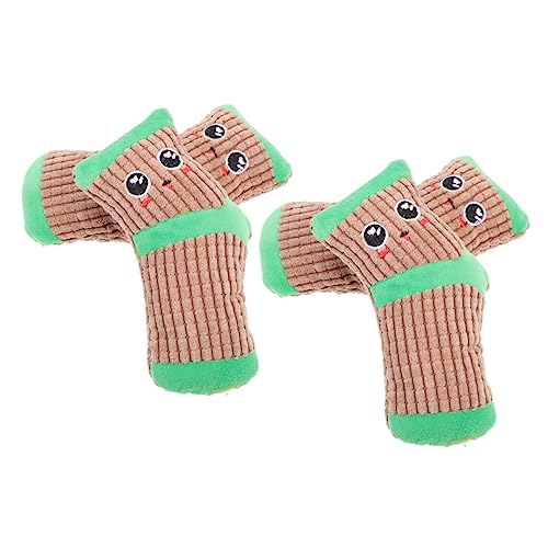 POPETPOP 2paare Squeaky Dog Sock Toy Cartoon Plush Chew Toy Für Hunde Interaktives Spielzeug Beschäftigung Und Zahnpflege Kaffee von POPETPOP