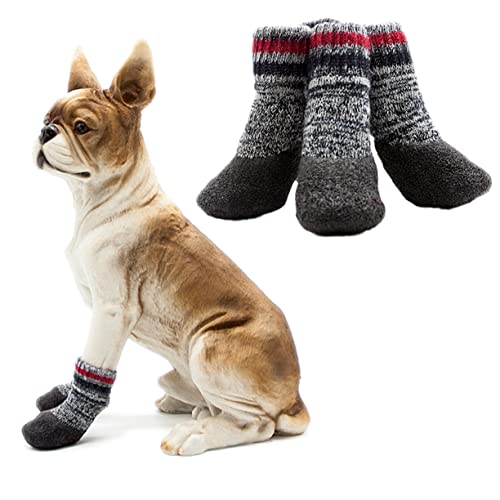 POPETPOP 2 Paar Hundestiefel Hund Warme Socken Hund Wanderschuhe Hundepfotenschutz Für Den Winter Hundegriff Haustier Hund Socken Welpensocken Outdoor-Schuhe Wasserdicht von POPETPOP