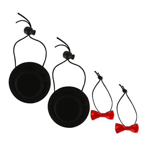 POPETPOP Hasen- Und Hamsterhut- Und Krawattenset – 2 Sets – Chinchilla Haustier-Outfits – Festliche Kleintierdekoration – Party-verkleidung von POPETPOP