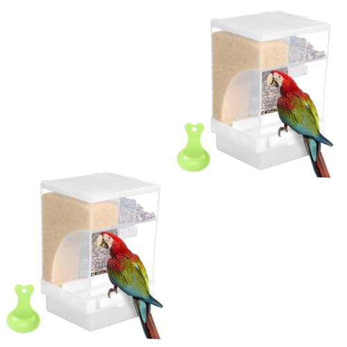 POPETPOP 2sätze Automatischer Futterspender Für Wellensittiche Transparente Vogelfutterbox Mit Fächern Und Löffel Futter-Tool Für Haustiervögel Hochwertige Futterstation Für von POPETPOP