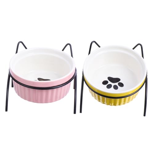 POPETPOP 2 Sets Geneigter Katzennapfständer Aus Keramik Erhöhter Katzennapfständer Haustiernapf-Set Erhöhter Katzenfutternapf POPETPOP 2 Sets Geneigter Katzennapfständer Aus Keramik Erhöhter Katzennapfständer Haustiernapf-Set Erhöhter Katzenfutternapf von POPETPOP