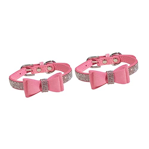 POPETPOP 2 Sets Haustier Hundehalsbänder Strass Hundehalsband Verstellbares Halsband Für Hunde Hundetrainingshalsband von POPETPOP
