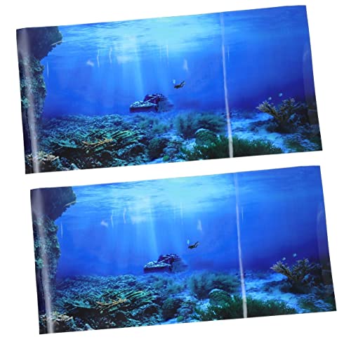 POPETPOP 2st Aquarium Hintergrundpapier 3D-Bilder Hintergrund des Unterwasseraquariums Unterwasserhintergrund Tapete Für Fischbecken Aquarium-dekor-Hintergrund 3D-effektbilder Aufkleber von POPETPOP