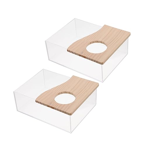 POPETPOP Chinchilla-badewanne 2er-Pack Acryl Hamster-sandbadebox Haustier-badebehälter Für Mäuse Kleintiere von POPETPOP