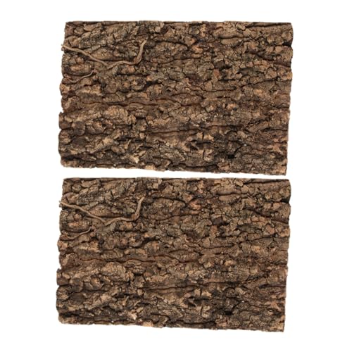 POPETPOP 2 Stück Fütterungsbox Terrarium zubehör Baumrinde für Reptilien terrarienrinde Plattform aus Reptilienrinde natürliche Reptilienrinde Terrarienbaumrinde Light Brown von POPETPOP