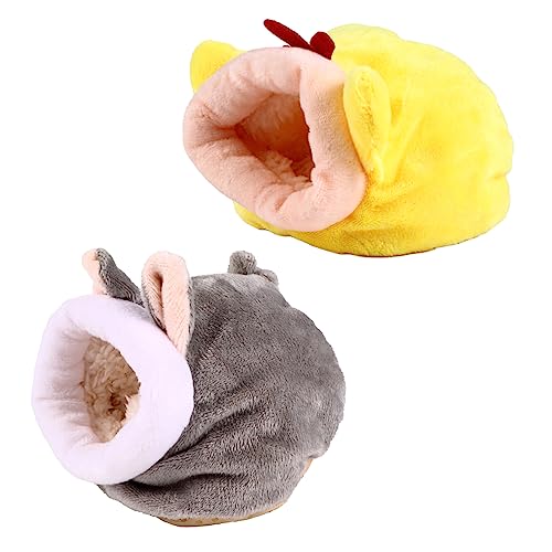 POPETPOP Niedliches Haustierbett – 2er-Pack Warmes Höhlenbett Für Meerschweinchen Nest Mit Plüsch Und Robustem Futter von POPETPOP