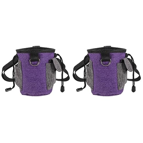 POPETPOP 2st Snackpaket Für Haustiere Trainingstasche Für Haustiere Snackbeutel Für Hunde Gürteltasche Für Hundetraining Tasche Für Hundespaziergang Oxford-Stoff Violett Outdoor-Hund Mode von POPETPOP