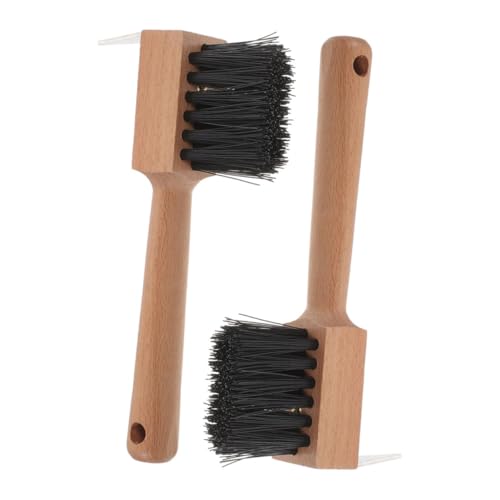 POPETPOP 2 Stück Hufbürste mit Holzgriff Hufpflegewerkzeug für Pferde Weiche Borsten Robustes Material Vielseitig Einsetzbar für Hufreinigung und Pflege von POPETPOP