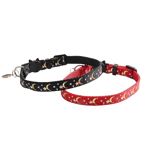 POPETPOP 2 Stück Katzenhalsband Katzenhalsbänder mit Glöckchen Haustier Körperpflege Reize Anhänger tierische bescherung katzenzubehöhr katzenzubehör cat Accessories Tiergeschenke Nylon von POPETPOP