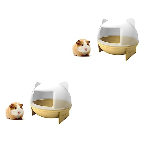 POPETPOP 2 Stück Innovatives Chinchilla-badehaus Mit Katzenohren Aus Material Zum Reinigen Für Kleintierhäuser Geeignet Für Hamster Mäuse Und Ratten von POPETPOP