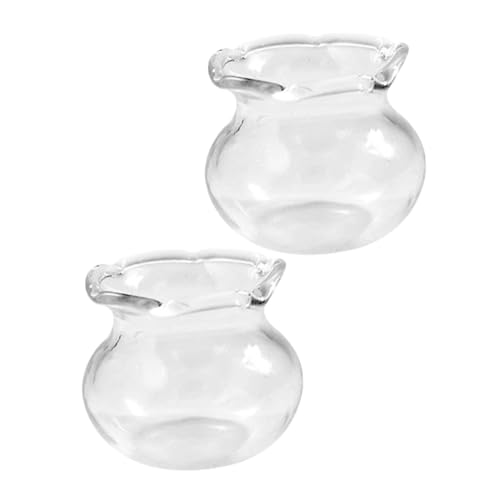 POPETPOP 2 Stück Kleines Mini-Aquarium Miniatur-Aquarium Kleiner Fischtank Betta-fischschale Fischschalen Mini-spielzeugaquarium Transparent Glas POPETPOP 2 Stück Kleines Mini-Aquarium Miniatur-Aquarium Kleiner Fischtank Betta-fischschale Fischschalen Mini-spielzeugaquarium Transparent Glas von POPETPOP
