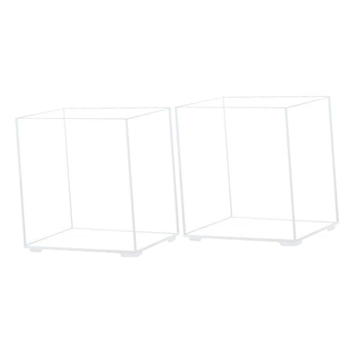 POPETPOP 2stücke Acrylic Aquarium Für Fische Und Pflanzen Transparentes Desktop Fischbecken Mit Multi-Funktion Für Goldfische Und Betta Elegantes Design Für Zuhause von POPETPOP
