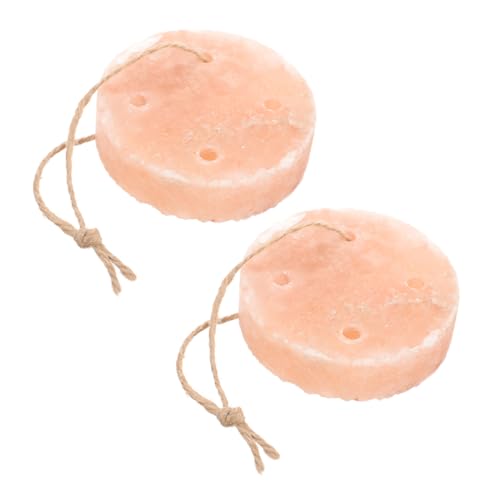 POPETPOP 2 Stück Salzblockspielzeug Kaninchentiere Salz Kaninchensalzblöcke hängende Salzblöcke hängendes Lecksalz Kaninchenfutter Kaninchen leckt Salz Salzleckblock Mineral Salz Block Rosa von POPETPOP