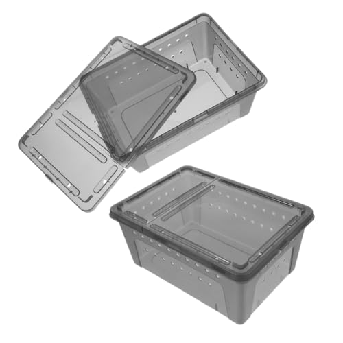 POPETPOP 2 Stück Schlangenbehälter füttern Reptilienterrarium Container Reptiliengehäuse Kleines Reptilien -Terrarium Spinnen -Terrarium Reptilienpanzerzubehör Plastik Grau POPETPOP 2 Stück Schlangenbehälter füttern Reptilienterrarium Container Reptiliengehäuse Kleines Reptilien -Terrarium Spinnen -Terrarium Reptilienpanzerzubehör Plastik Grau von POPETPOP