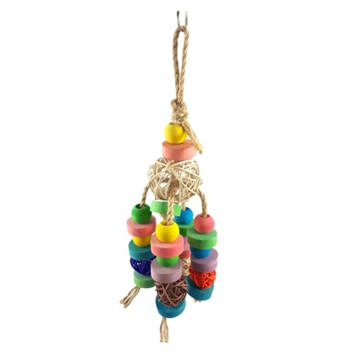 POPETPOP 2stücke Papageien Spielzeug Aus Rattan Mit Bunten Holzblöcken Hängendes Kauspielzeug Für Kleine Vögel Für Wellensittiche Nymphensittiche Und Papageien Fördert Spiel Und POPETPOP 2stücke Papageien Spielzeug Aus Rattan Mit Bunten Holzblöcken Hängendes Kauspielzeug Für Kleine Vögel Für Wellensittiche Nymphensittiche Und Papageien Fördert Spiel Und von POPETPOP
