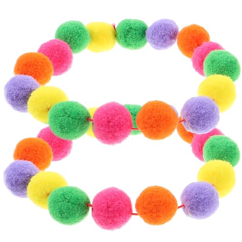 POPETPOP 2 Stück Weihnachts-Katzen-Haarball-Halsband, niedliches Bommel-Haustierhalsband für Welpen, Kätzchen, weiches Katzenhalsband, elastische Haustierhalsbänder für Urlaubszubehör von POPETPOP
