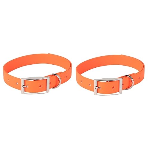 POPETPOP 2 Stücke PVC Hund Kragen Flache Seile Haustier Hund Welpen Kragen Orange von POPETPOP