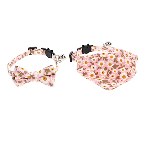 POPETPOP 2st Katzenhalsband Hundehalsband Für Welpen Schleife Zur Hundepflege Kleines Welpenhalsband Blumen-hundebandana Halstuch Für Welpen Katze Fliege Haustierzubehör Kätzchen Baumwolle von POPETPOP