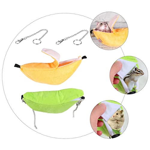 POPETPOP 2stücke Hamster Hängematte Bananenform Kuscheliges Schlafbett Für Kleine Tiere Geeignet Für Hamster Ratten Und Chinchillas Bietet Warmen Rückzugsort Im Käfig von POPETPOP
