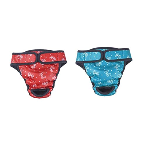 POPETPOP 2er-Pack Baumwollwindeln Mit Schleife Hundeunterwäsche Für Weibliche Haustiere Menstruationshöschen Seeblau Und Rot Größe S Weiches Bequemes Material POPETPOP 2er-Pack Baumwollwindeln Mit Schleife Hundeunterwäsche Für Weibliche Haustiere Menstruationshöschen Seeblau Und Rot Größe S Weiches Bequemes Material von POPETPOP