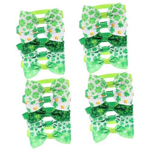 POPETPOP 4 Sets Haustierhalsbänder Für Hunde Und Katzen St. Patricks Day Fliege Festival-haustierhalsband Verstellbarer Verschluss 5 Stück X 4 von POPETPOP