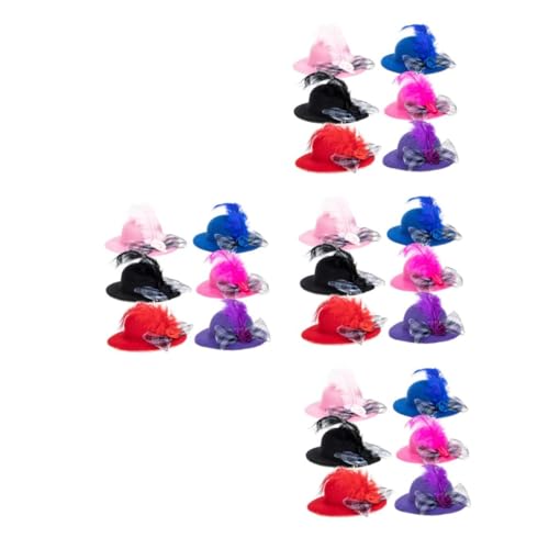 POPETPOP Vogel Helm 24 STK Vogel Hut Henne Hut Puppenmütze Aus Spitze Mini-hühnerhut Eleganter Vogelhut Papagei Kostüm Nymphensittich Spielzeug Papagei Verstellbare Hühnerhüte Schutz 7c Hahn Stoff von POPETPOP