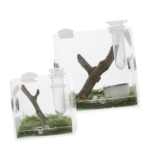 POPETPOP Gehege Für Springspinnen 2 Stück Reptilien-acrylbox Luftbefeuchter Spinnenhabitat Für Einfaches Füttern Und Beobachten POPETPOP Gehege Für Springspinnen 2 Stück Reptilien-acrylbox Luftbefeuchter Spinnenhabitat Für Einfaches Füttern Und Beobachten von POPETPOP