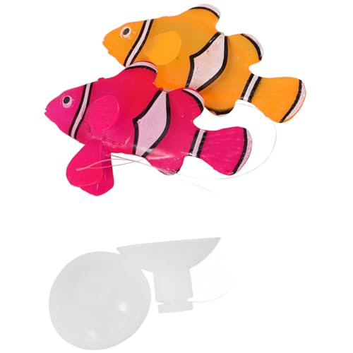 POPETPOP Künstliches Fischmodell 2 Stück Leuchtende Fischtank-Dekorationen Silikon-Fisch- Für Aquarium POPETPOP Künstliches Fischmodell 2 Stück Leuchtende Fischtank-Dekorationen Silikon-Fisch- Für Aquarium von POPETPOP