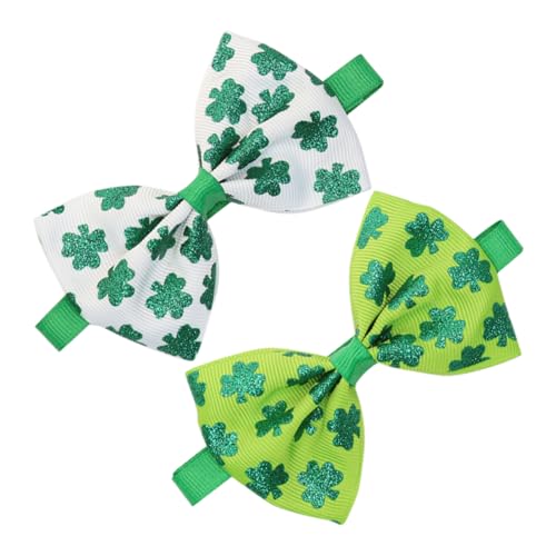 POPETPOP Patricks Day Hundefliegen 2 Stück Fliegen Für Hundehalsbänder Grün/weiß von POPETPOP