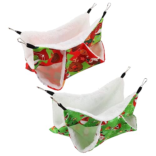 POPETPOP 2pcs Hamster Weihnachten Bett Für Pet Wiege Hängematte Warme Nest Für Tiere von POPETPOP