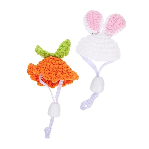 POPETPOP Haustierhüte Handgestrickt Bezaubernd Für Chinchilla Hamster Eichhörnchen Meerschweinchen Hase Party-Kopfschmuck von POPETPOP