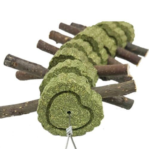 POPETPOP Futtersuchspielzeug Für Meerschweinchen 2er-Pack Graskuchen Kauschnur Aktivitätsspielzeug Schleifen Von Grasschnur Zuckerfreie Pflege Keksformen von POPETPOP