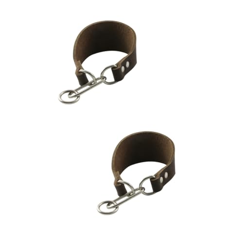 POPETPOP 2 Stücke Mode Breite Rindsleder Haustier Kragen für Dünne Hals Hunde Leder Hunde Kragen Pet Supplies von POPETPOP