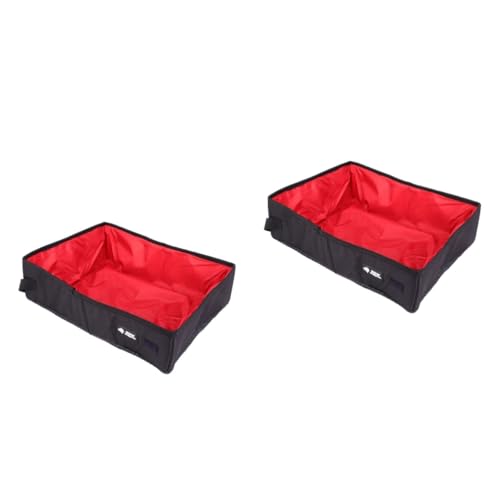 POPETPOP 2St Katzenfutternapf Katzenstreunapf Katzentoiletten Katzennäpfe Beutel für Katzenstreubeutel Katzenspielzeug katzenbedarf wurfbox für Katzen Katzenbecken Katzenstreu Toilette rot von POPETPOP